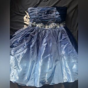 Stunning Blue Strapless Dress